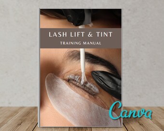 Manual de capacitación en lifting y tinte de pestañas / Curso de esteticista (Canva editable)