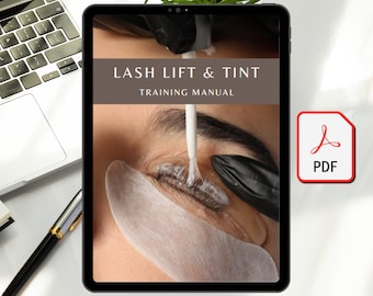 Lash Lift & Tint Training Manual PDF Printable Manual Course Tutorial Education for Beginner Eyelash Perming Ebook