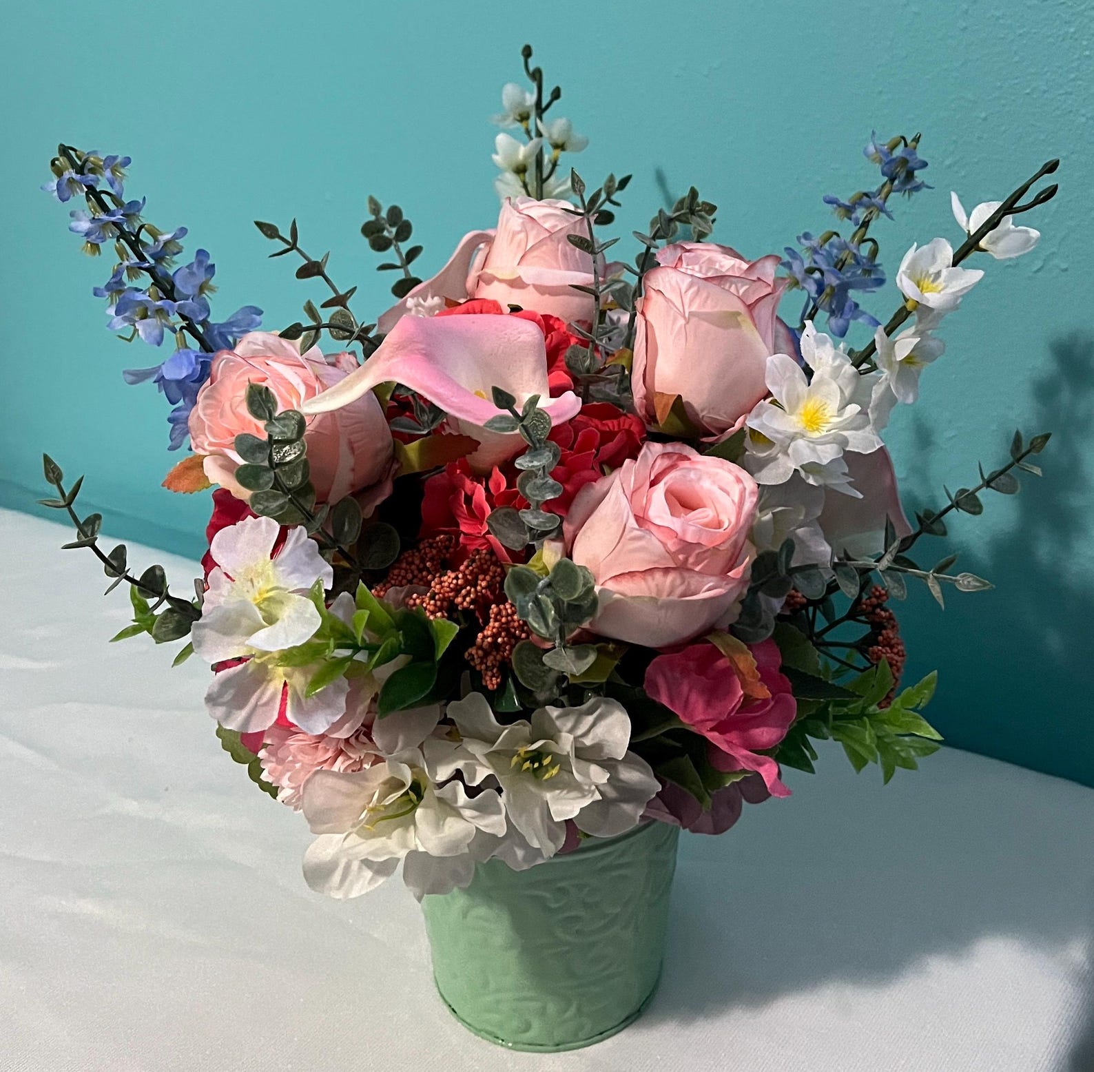 Tall Centerpiece With Pink White Red And Periwinkle Flowers Multi Il 1588xN.6186249176 Jnjg