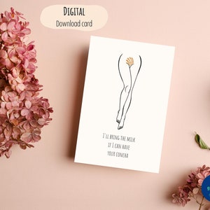 Tarjeta de aniversario fácil de imprimir, San Valentín, divertida tarjeta de aniversario para esposa, carta de amor, para novia, tarjeta DIGITAL instantánea, tarjeta de 5 x 7