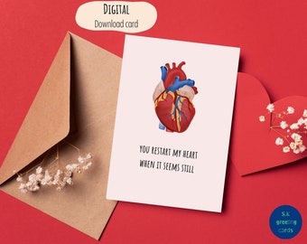 Du startest mein Herz Liebeskarte | Freund Geburtstagskarte | Liebhaber-Karte | Karte zum Valentinstag |  Karte für Krankenschwestern | Karte für Pflegekräfte