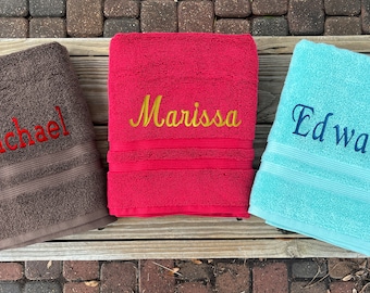 Toalla de baño personalizada Toallas de bordado Monograma 100% algodón, Múltiples colores