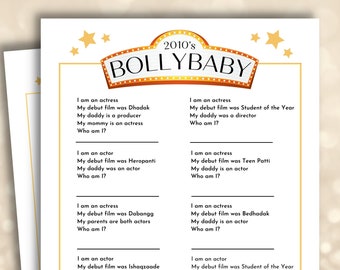 Bollywood Trivia Game, 2010's Nepo Babies Game, Indian Celebrity Game, Printable