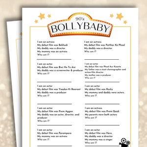 Bollywood Trivia Game, 90's Nepo Babies Game, Indian Celebrity Game, Afdrukbaar