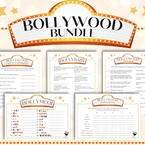 Bollywood Games Bundle, Bollywood Trivia Games, Printable Bollywood Trivia