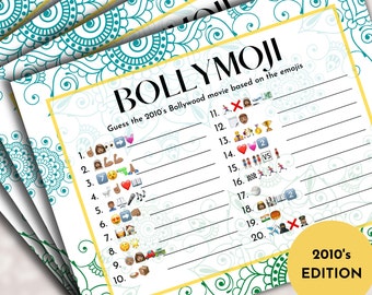 Bollywood Game, 2010’s Bollywood Trivia, Bollywood Emoji Pictionary, BollyMoji