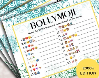 Bollywood Game, 2000’s Bollywood Trivia, Bollywood Emoji Pictionary, BollyMoji