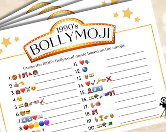 Bollywood Game, 90’s Bollywood Trivia, Bollywood Emoji Pictionary, BollyMoji