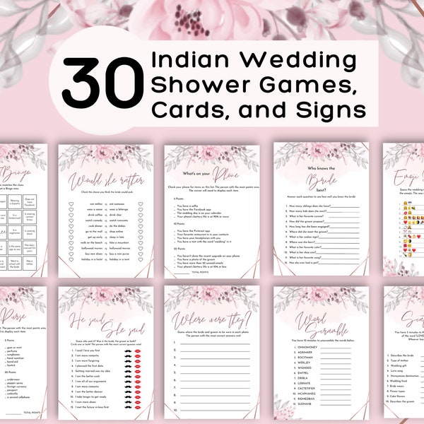 Indian Bridal Shower Games Bundle, Indian Wedding Games, Desi Wedding Games