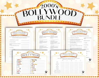 2000's Bollywood Games Bundle, Bollywood Trivia Games, Printable Bollywood Trivia