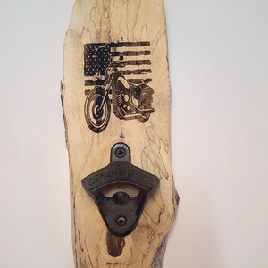 Engraved Bottle Opener - USA Motorcycle Theme