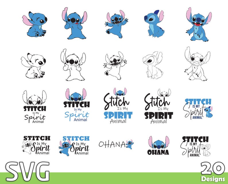 Stitch SVG , Stitch Png , Cartoon Svg , Svg for Cricut , Stitch Clipart