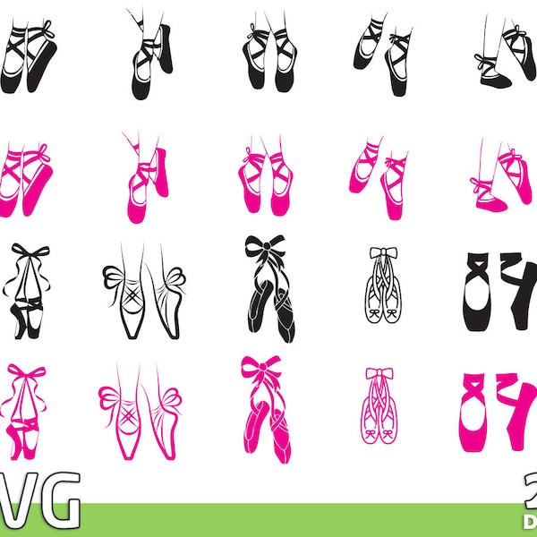 ballet shoes SVG  , digital svg , ballet svg , silhouette svg , svg sayings, dancing svg, Birthday svg , Baby shirt svg , Ballerina svg