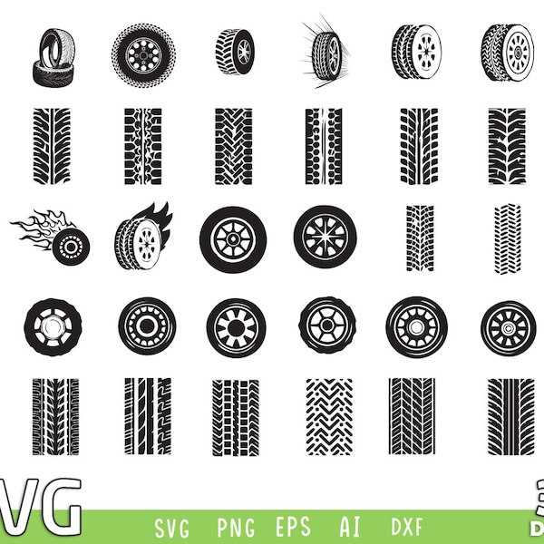 Tires SVG  , svg files for cricut , tire tracks svgv , car track svg , car tire svg , tire track cut files , tire mark , Mechanic Svg