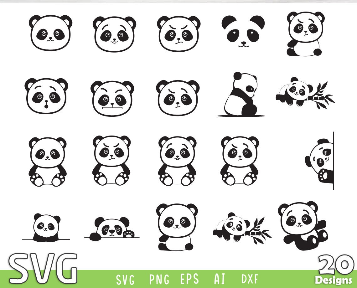 Design PNG E SVG De Traço Focinho Da Cabeça Piscante Do Panda Para
