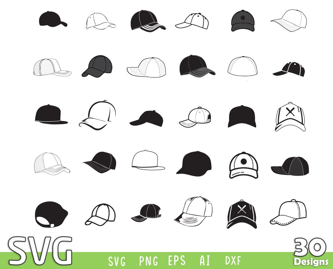 Baseball Cap SVG Baseball Cap Bundle SVG Files Baseball Etsy