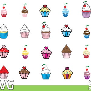 Cupcake SVG , cake svg , cupcake png , cupcake stickers , cupcake clipart ,cupcake cut file ,Silhouette Cameo ,Birthday party svg,Muffin svg