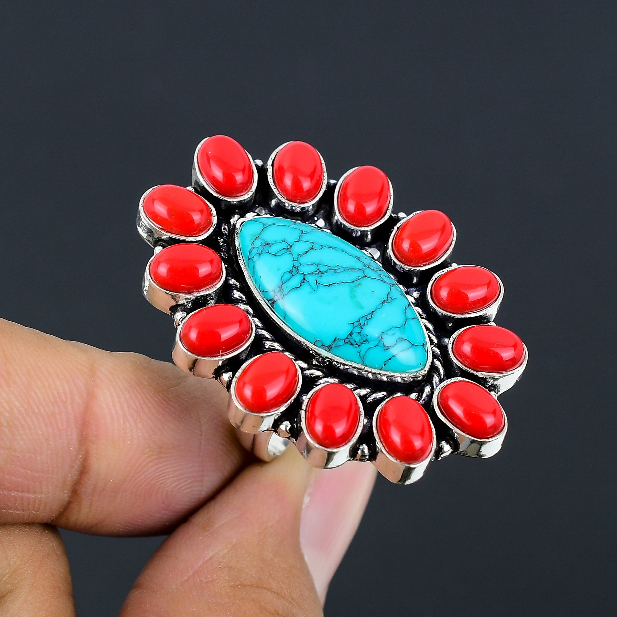 Chapelet Islamique (Misbaha) En Corail Rouge Et Argent Sterling - Fait Main Égypte