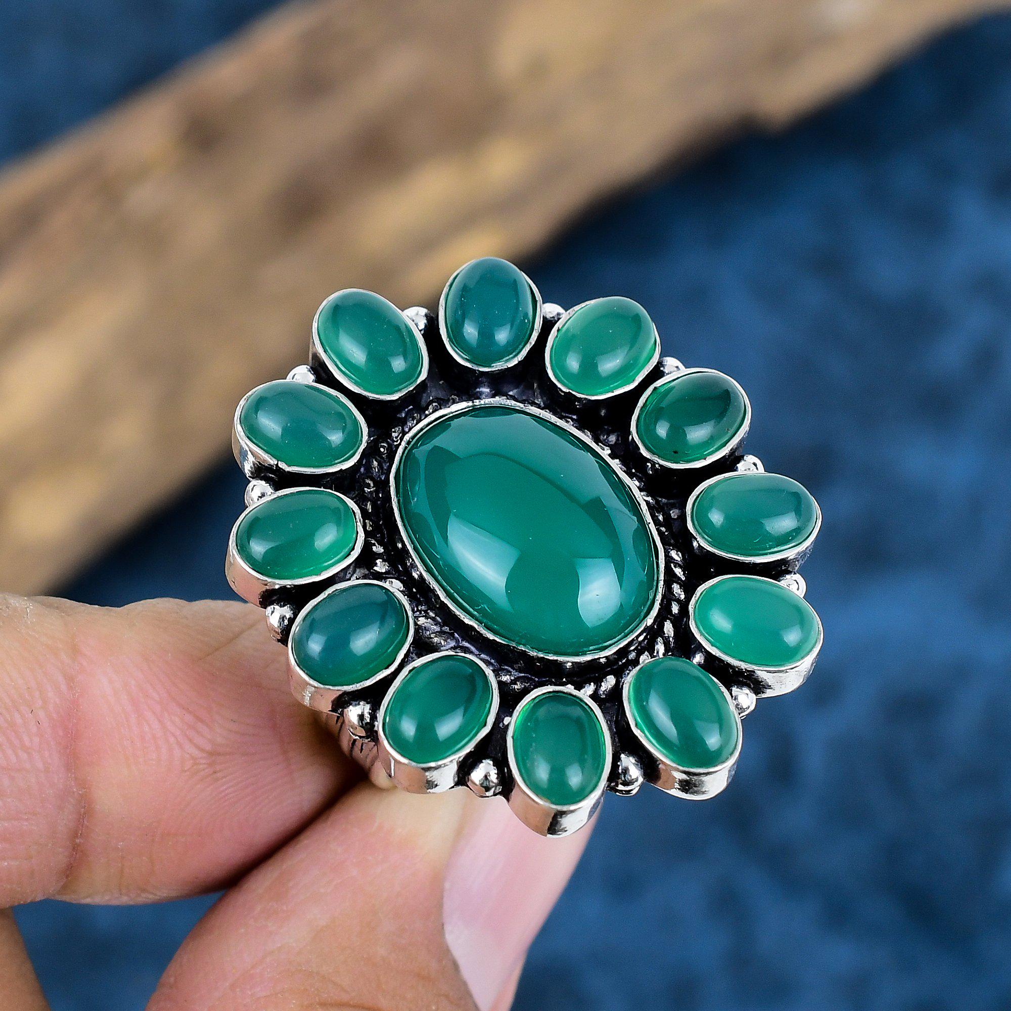Green Onyx 925 Sterling Silver Gemstone Handmade Jewelry Ring | Sterling Silver Ring | Statement Ring | Gift For Love