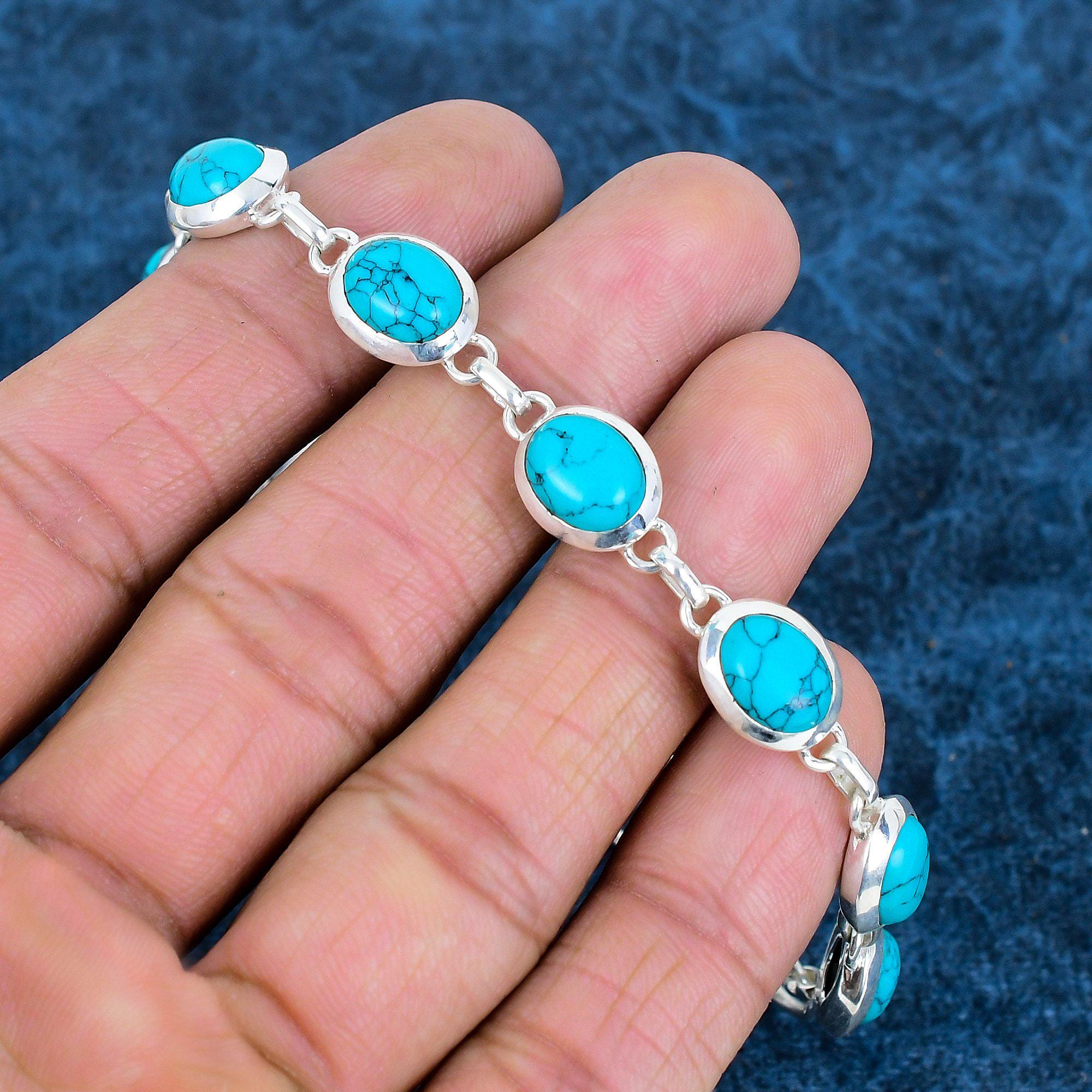 Marquise Türkis Sterlingsilber Western Breite Bandring