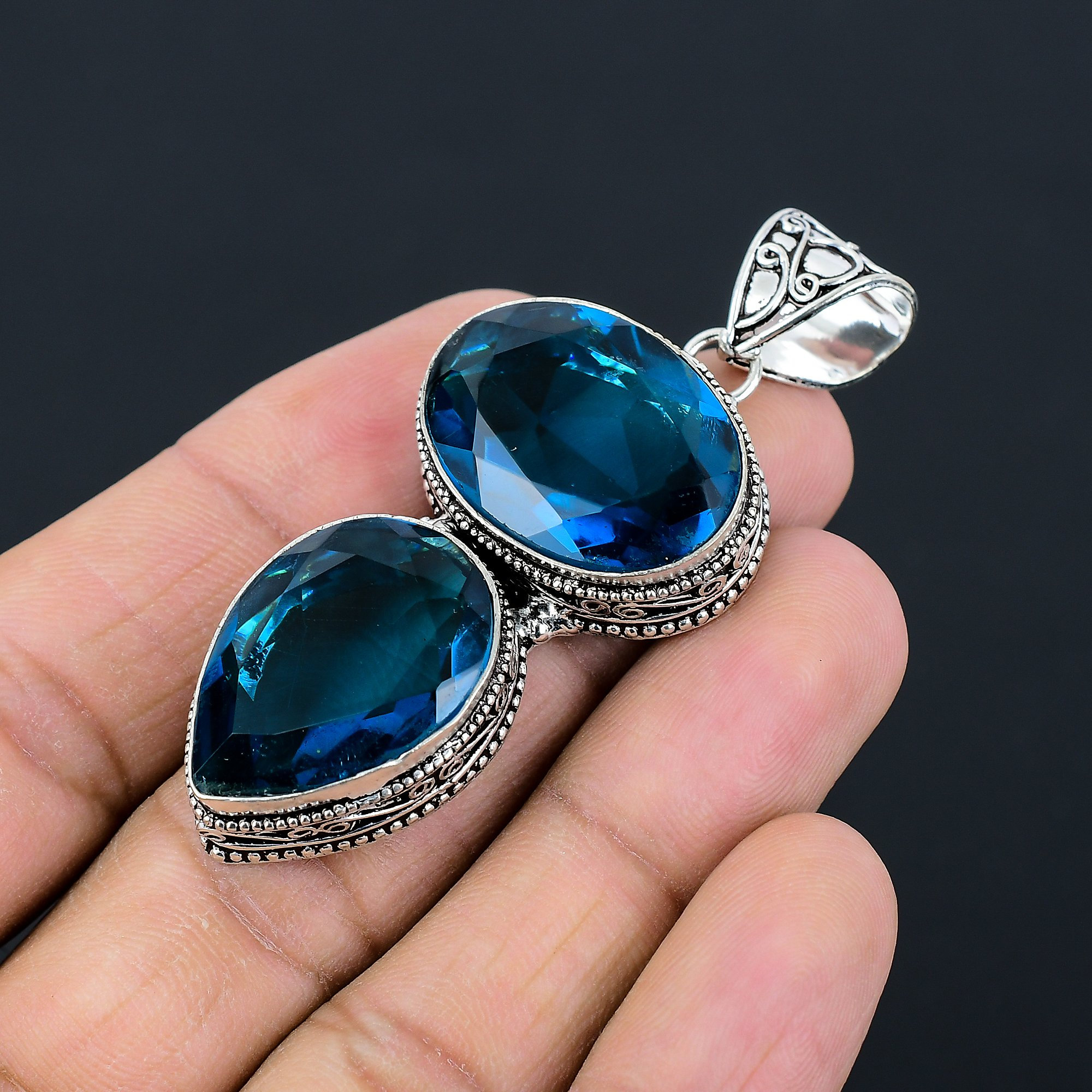 Set Di 7 Collane Con Ciondoli In Argento E Pietra Tormalina - Foto 8