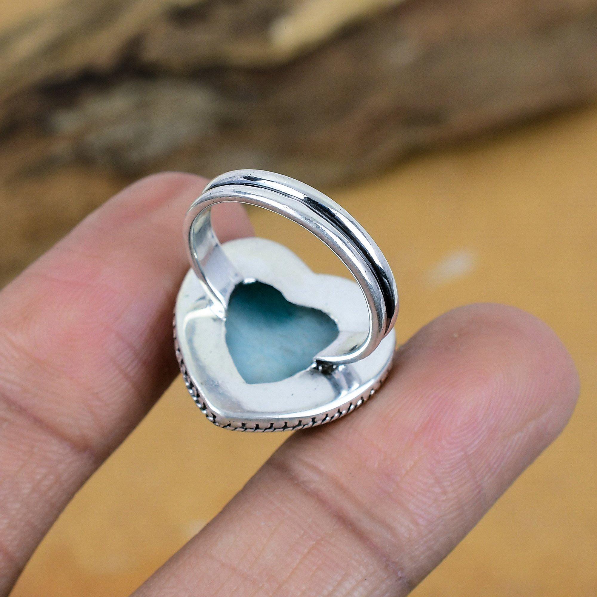 ラリマーリング ハートデザイン