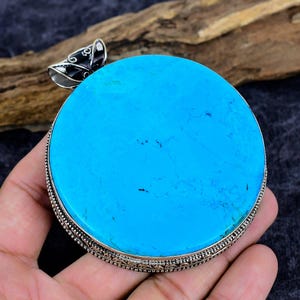 Törnrosa turkoshänge: Handgjort sterlingsilver, stor ädelsten