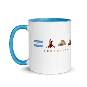 Argentina Mug – Tango Dancers Gaucho Hat Yerba Mate Icons – Cultural Gift for Argentina Lovers, Travelers & Dance Fans