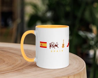 Tazza con icone spagnole: flamenco, toro, chitarra - Regalo culturale spagnolo