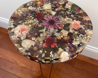 Handmade Floral Resin Coffee Table