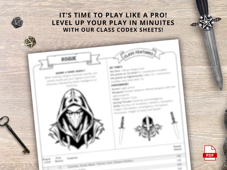 Rogue Class Cheat Sheet: D&D 5e Reference Guide (PDF Download 2024 ...