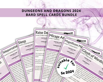 Cartas de hechizo de bardo 5.ª edición: Dungeons and Dragons 2024 (descarga digital)
