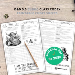 Cleric Cheat Sheet: DnD 5.5 Reference Guide (2024) (PDF Download)