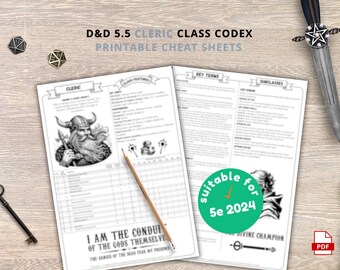 Cleric Cheat Sheet: DnD 5.5 Reference Guide (2024) (PDF Download)