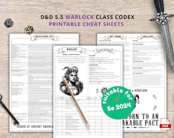Warlock 5e Cheat Sheet: D&D Class Guide (2024 PDF Download)
