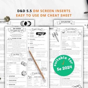 Hoja de trucos del Dungeon Master: Referencia rápida de D&D 5e (PDF imprimible, actualización de 2024)