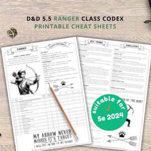 DnD 5e Ranger Cheat Sheet: 2024 Character Guide (PDF Download)