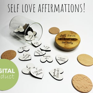 Daily Affirmations Jar Laser File, Digital File Download, Glowforge File, Laser SVG File, Affirmations Jar