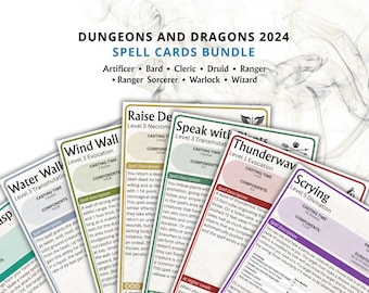 Complete Spell Deck All Classes 5e: D&D Spell Book (Digital Download, 2024 Ruleset)