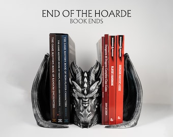End of the Hoards Dragon Bookends | Dungeons and Dragons D&D Gift | Fantasy Gaming Decor