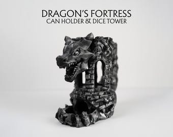 Dragon Fortress Dice Tower Can Holder: Dungeons and Dragons RPG Gaming Accessory