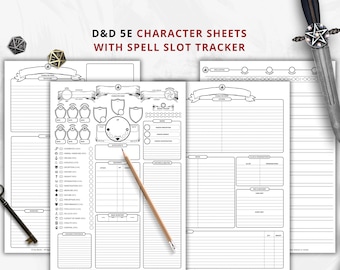 DnD 5e Character Sheet, Compatible with Fifth edition Dungeons and Dragons 5.5e (2024)