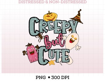 Creepy Halloween PNG, Sublimation Png, Ghost Png, Tshirt Design, Groovy Halloween Tshirt