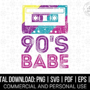 90er Babe SVG PNG, Trendy Svg, 90er Jahre Nostalgie, 90er Kaffeetasse, 90er Weinglas, 90er Jutebeutel, 30. Geburtstag Geschenk, 90er png