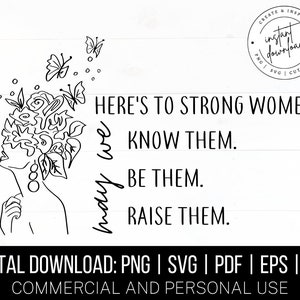 強い女性 SVG PNG EPS、ボスレディ svg、女性のエンパワーメント、フェミニスト トートバッグ グラフィック