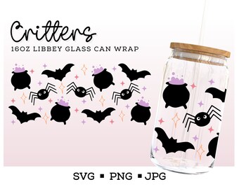 Halloween Libbey SVG, Glass Cup Svg, Halloween Can Glass, Libbey Glass Svg, Ghost Svg, Halloween SVG, Retro Halloween