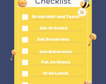 Back To School Morning Routine Checklist, Checklist for Kids, School Checklist