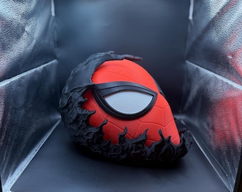 Casque Spider-Man Symbiote Takeover | Magnétique| Design noir et rouge interchangeable | Cosplay à collectionner imprimé en 3D