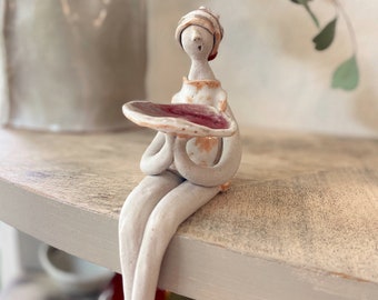 Bella - Handmade Clay Sculpture - Glazed and Fired