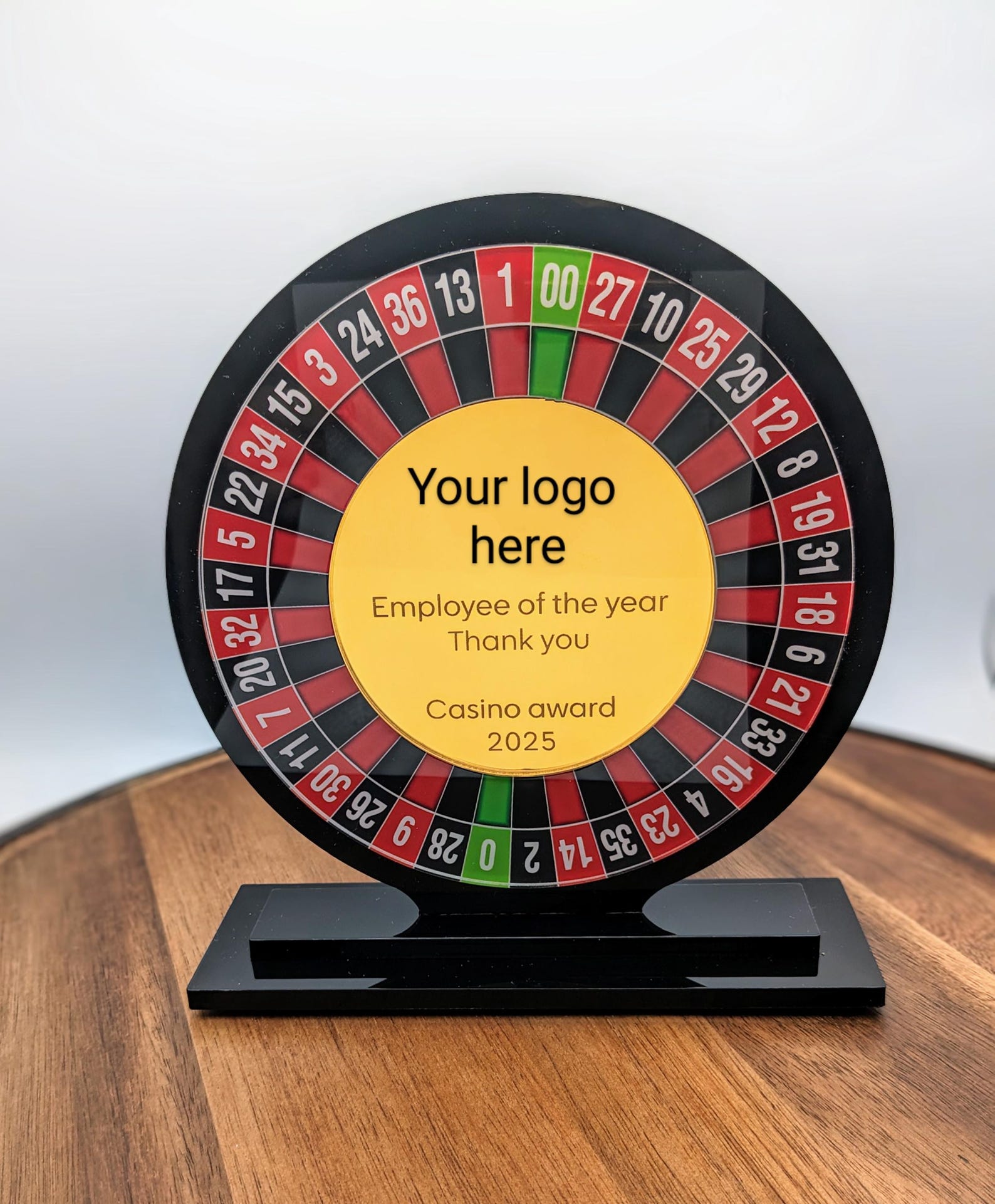 Custom Roulette Sign Personalized Roulette Award – Custom Casino Trophy | Casino Night Gift ...
